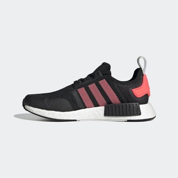 MENS Adidas Originals NMD R1 Boost Shoes Black Signal Pink FV9153 main image 7